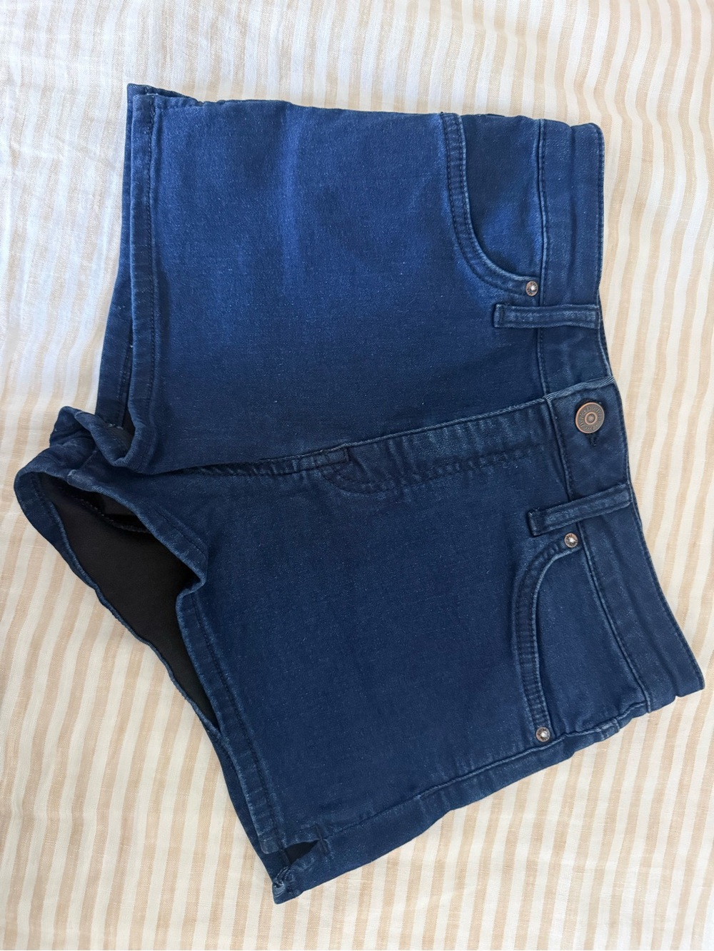 Free People Deep Indigo High-Rise Denim Shorts
